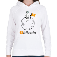 PRINTFASHION bitcoin moon - Női kapucnis pulóver - Fehér női pulóver, kardigán