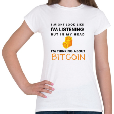 PRINTFASHION Bitcoin My Head - Női póló - Fehér női póló