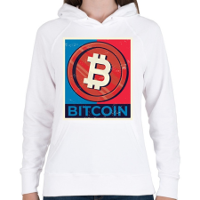 PRINTFASHION Bitcoin - Női kapucnis pulóver - Fehér női pulóver, kardigán