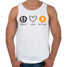 PRINTFASHION Bitcoin Peace - Férfi atléta - Fehér