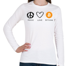 PRINTFASHION Bitcoin Peace - Női hosszú ujjú póló - Fehér női póló