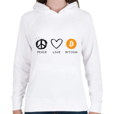 PRINTFASHION Bitcoin Peace - Női kapucnis pulóver - Fehér női pulóver, kardigán