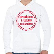 PRINTFASHION Bizonyítottan a legjobb keresztanya - Férfi kapucnis pulóver - Fehér férfi pulóver, kardigán