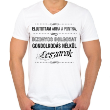 PRINTFASHION bizonyos-dolgokat-1-black - Férfi V-nyakú póló - Fehér férfi póló