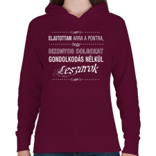 PRINTFASHION bizonyos-dolgokat-1-white - Női kapucnis pulóver - Bordó női pulóver, kardigán
