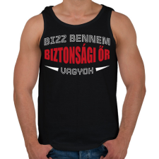 PRINTFASHION Biztonsági őr vagyok - Férfi atléta - Fekete atléta, trikó