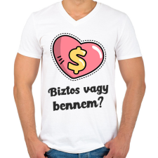 PRINTFASHION Biztos vagy bennem - Férfi V-nyakú póló - Fehér férfi póló