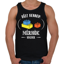 PRINTFASHION Bízz bennem - Mérnök - Férfi atléta - Fekete atléta, trikó