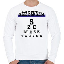 PRINTFASHION Bízz bennem - szemész - Férfi pulóver - Fehér férfi pulóver, kardigán