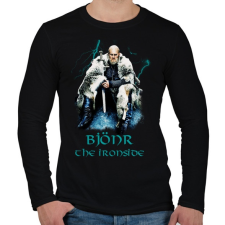 PRINTFASHION BJÖRN THE IRONSIDE - Férfi hosszú ujjú póló - Fekete férfi póló