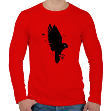 PRINTFASHION Black Bird - Férfi hosszú ujjú póló - Piros férfi póló