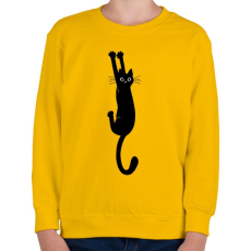 PRINTFASHION Black cat - Gyerek pulóver - Sárga