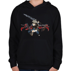 PRINTFASHION Black Clover Asta - Gyerek kapucnis pulóver - Fekete