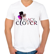 PRINTFASHION Black Clover - Férfi V-nyakú póló - Fehér férfi póló