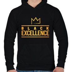 PRINTFASHION Black excellence - Férfi kapucnis pulóver - Fekete