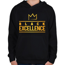 PRINTFASHION Black excellence - Gyerek kapucnis pulóver - Fekete gyerek pulóver, kardigán