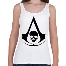 PRINTFASHION Black flag - Női atléta - Fehér női trikó