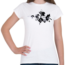 PRINTFASHION Black horses - Női póló - Fehér női póló