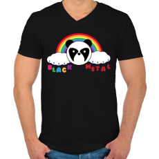 PRINTFASHION Black metal - Férfi V-nyakú póló - Fekete