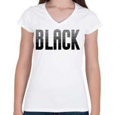 PRINTFASHION Black - Női V-nyakú póló - Fehér női póló