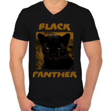 PRINTFASHION BLACK PANTHER - Férfi V-nyakú póló - Fekete