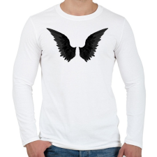PRINTFASHION Black Wings - Férfi hosszú ujjú póló - Fehér férfi póló