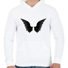 PRINTFASHION Black Wings - Férfi kapucnis pulóver - Fehér
