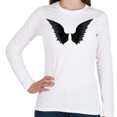 PRINTFASHION Black Wings - Női hosszú ujjú póló - Fehér