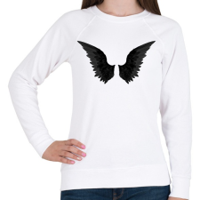 PRINTFASHION Black Wings - Női pulóver - Fehér női pulóver, kardigán