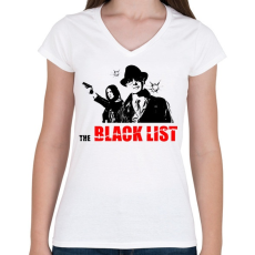 PRINTFASHION BLACKLIST - Női V-nyakú póló - Fehér