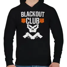 PRINTFASHION Blackout club - Férfi kapucnis pulóver - Fekete férfi pulóver, kardigán
