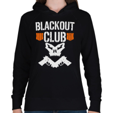PRINTFASHION Blackout club - Női kapucnis pulóver - Fekete női pulóver, kardigán