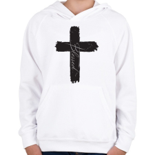 PRINTFASHION BlessedBlack - Gyerek kapucnis pulóver - Fehér gyerek pulóver, kardigán