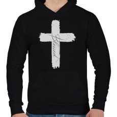 PRINTFASHION BlessedGrey - Férfi kapucnis pulóver - Fekete