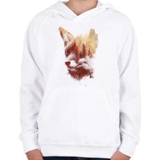 PRINTFASHION Blind fox - Gyerek kapucnis pulóver - Fehér