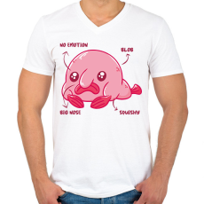 PRINTFASHION Blobfish anatómia - Férfi V-nyakú póló - Fehér