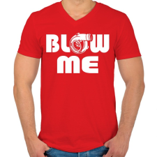 PRINTFASHION Blow me - Férfi V-nyakú póló - Piros férfi póló