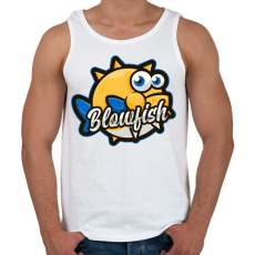 PRINTFASHION Blowfish - Férfi atléta - Fehér