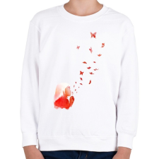 PRINTFASHION Blowing butterflies - Gyerek pulóver - Fehér gyerek pulóver, kardigán