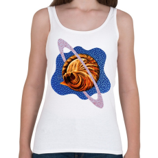 PRINTFASHION Blue cat planet - Női atléta - Fehér