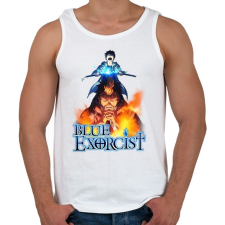PRINTFASHION Blue Exorcist - Férfi atléta - Fehér atléta, trikó