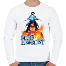 PRINTFASHION Blue Exorcist - Férfi pulóver - Fehér férfi pulóver, kardigán