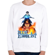 PRINTFASHION Blue Exorcist - Gyerek pulóver - Fehér