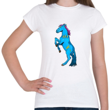 PRINTFASHION Blue Horse - Női póló - Fehér női póló