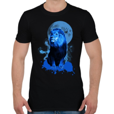 PRINTFASHION blue lion - Férfi póló - Fekete férfi póló