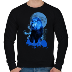 PRINTFASHION blue lion - Férfi pulóver - Fekete