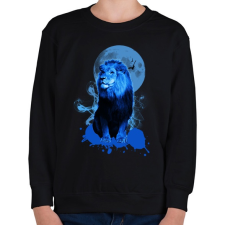 PRINTFASHION blue lion - Gyerek pulóver - Fekete gyerek pulóver, kardigán