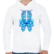 PRINTFASHION BLue Lung - Férfi kapucnis pulóver - Fehér férfi pulóver, kardigán