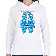 PRINTFASHION BLue Lung - Női kapucnis pulóver - Fehér női pulóver, kardigán