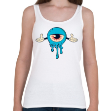 PRINTFASHION Blue Monster - Női atléta - Fehér női trikó